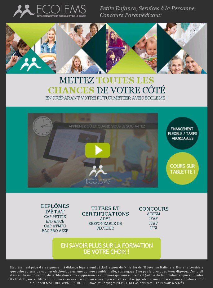 Emailing pour ECOLEMS