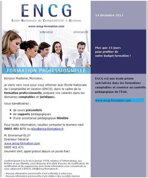 exemple de campagne emailing encg