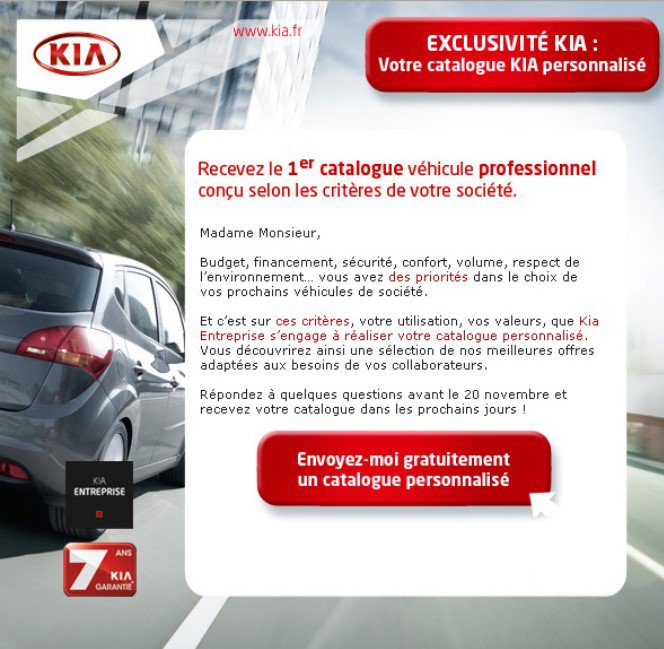 exemple emailing kia